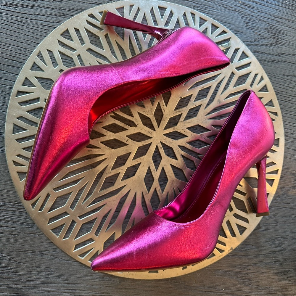 Marc Fisher Sassie Metallic Pink Stiletto Heels - Size 10
